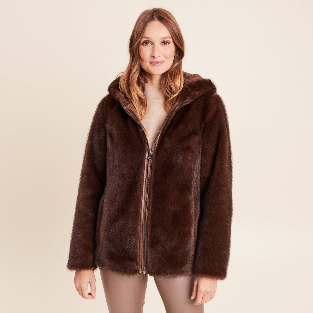 Manteau Femme En Fausse Fourrure
