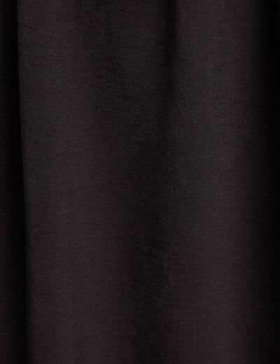 robe courte évasée col rond noir femme