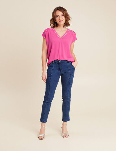 T-shirt manches courtes violet femme