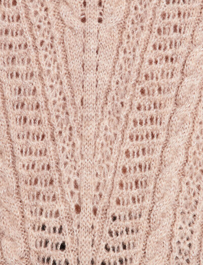 Pull col V manches longues taupe femme