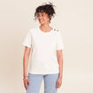 T-shirt manches courtes ecru femme