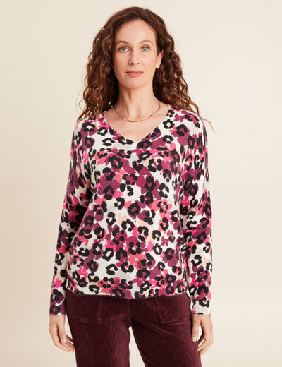 Pull manches longues beige femme