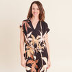 Chemise fluide manches courtes noir femme