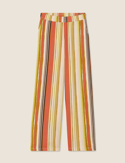 Pantalon flou 7/8ème rose cerise femme