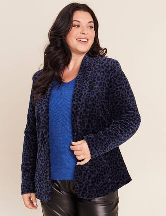 Veste tailleur velours bleu femme