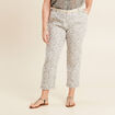 Pantalon coupe chino en lin vert kaki femme