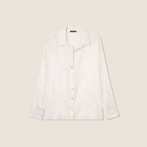 Chemise manches longues irisée blanc femme