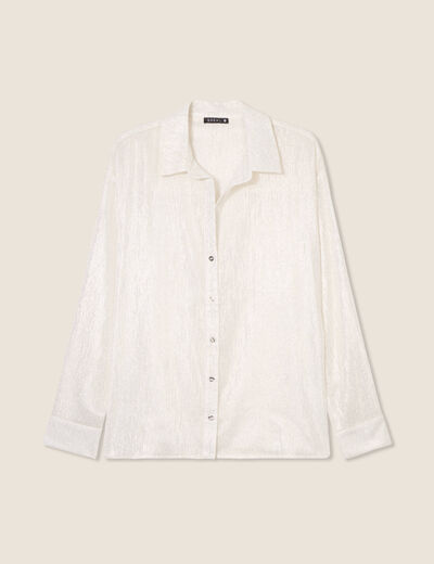 Chemise manches longues irisée blanc femme