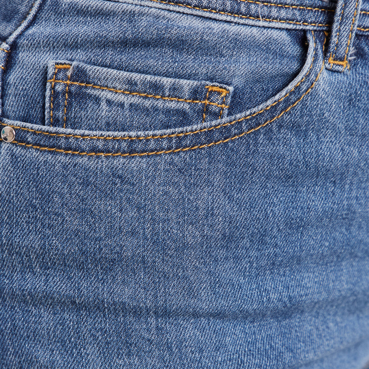 Jean large 7/8ème taille haute denim stone femme