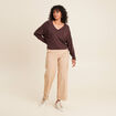 Pull manches longues marron femme