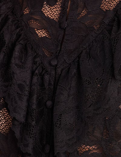 Blouse en dentelle noir femme