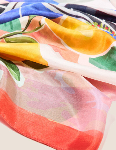 Foulard carré multicolore femme