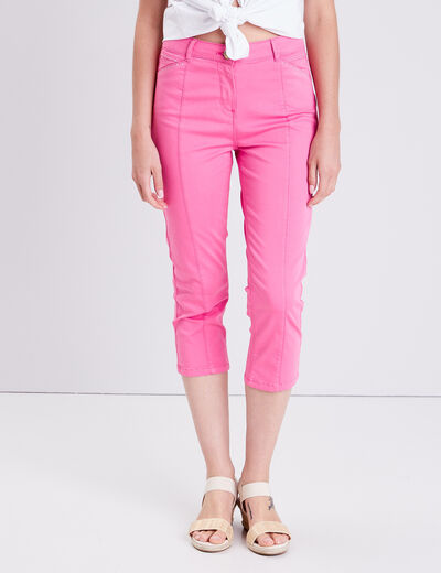 Pantacourt ajusté rose fushia femme