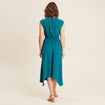 Robe évasée taille smockée vert femme