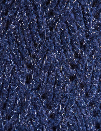 Pull manches longues bleu foncé femme