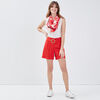 Short evase taille haute rouge femme