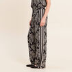 Pantalon fluide coupe large noir femme