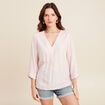 blouse fluide manches 3/4 rose femme