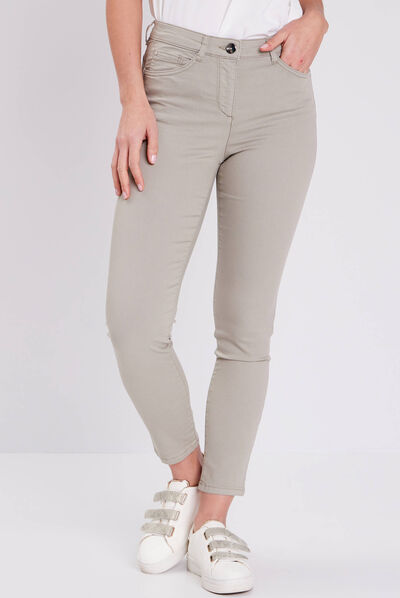 Pantalon léger taille standard 7/8ème vert clair femme