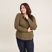 Pull manches longues vert kaki femme