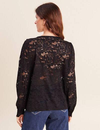 Blouse en dentelle noir femme