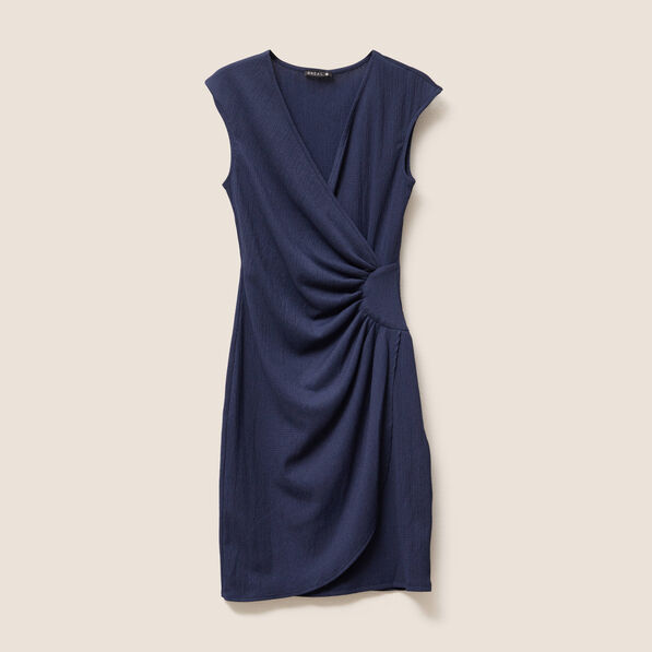 Robe courte ajustée bleu marine femme