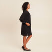 Robe courte &eacute;vas&eacute;e col v manches longues noir femme