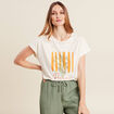 T-shirt manches courtes ecru femme
