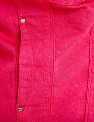 Veste droite boutonnée rose framboise femme