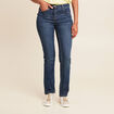 Jean coupe ajust&eacute;e long denim brut femme