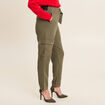 Pantalon chino poches rabats vert kaki femme