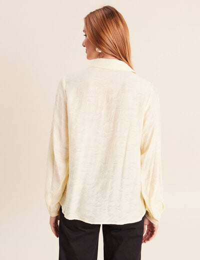 Chemise fluide manches longues jaune pastel femme