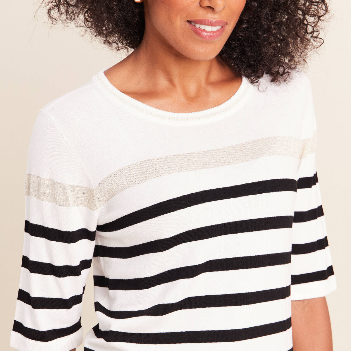 Pull col rond noir femme