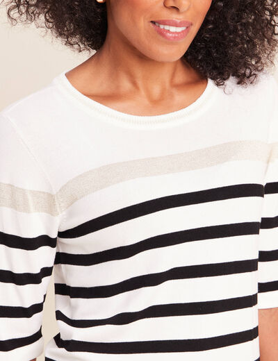 Pull col rond noir femme