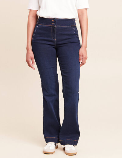 Jean bootcut taille haute denim brut femme