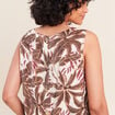 Blouse sans manches col rond fluide marron femme