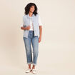 Veste sans manches en jean bleu femme