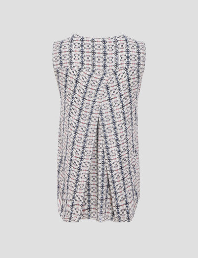 Blouse sans manches ecru femme