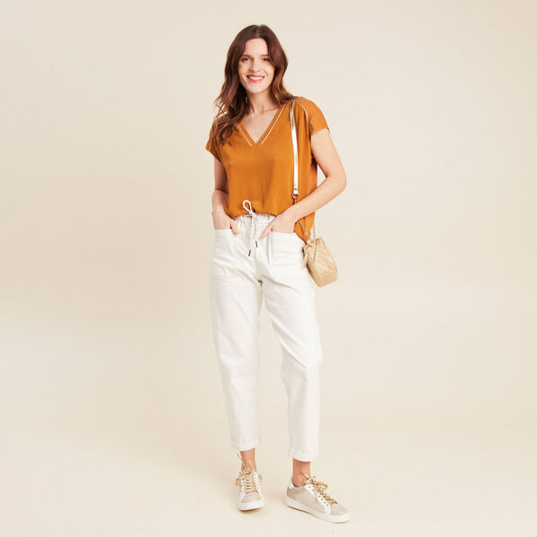 T-shirt manches courtes camel femme