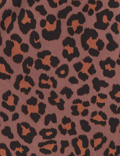 Jupe longue effet satin marron femme