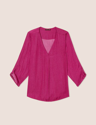 Blouse manches 3/4 violet femme