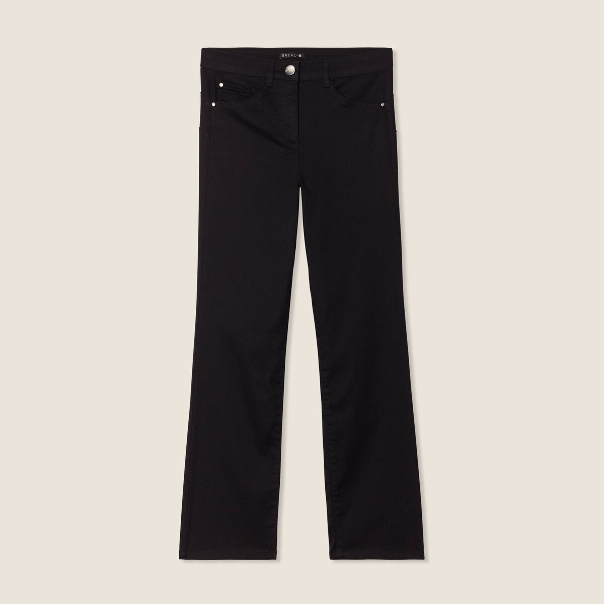 Pantalon droit taille haute 7/8ème noir femme