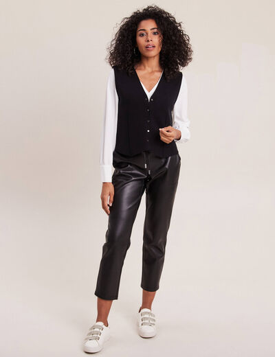 Gilet veston sans manches noir femme
