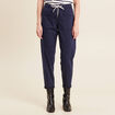 Pantalon coupe mom 7/8&egrave;me bleu marine femme