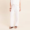 Pantalon large taille haute blanc femme