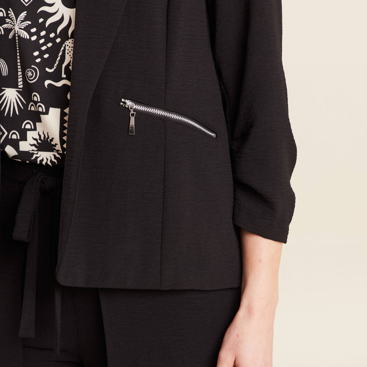 Veste esprit tailleur noir femme