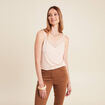 Débardeur thermo-douceur bretelles fines beige femme