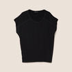 T-shirt bi-matière manches courtes noir femme