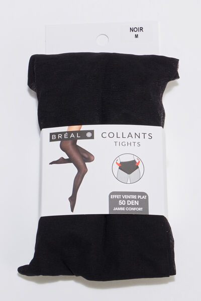 Collants effet ventre plat noir femme
