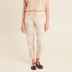 Pantalon coupe mom 7/8&egrave;me beige femme